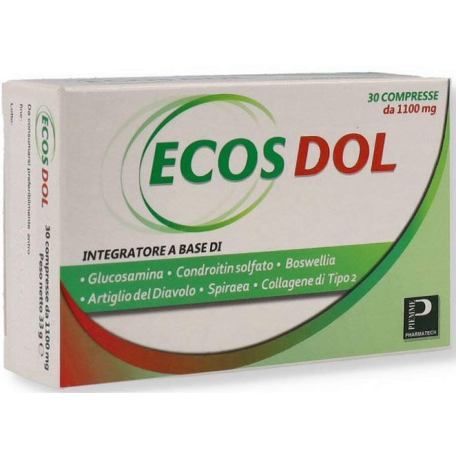 Piemme Pharmatech Ecosdol - Integratore Antidolorifico - 30 compresse da 1100mg