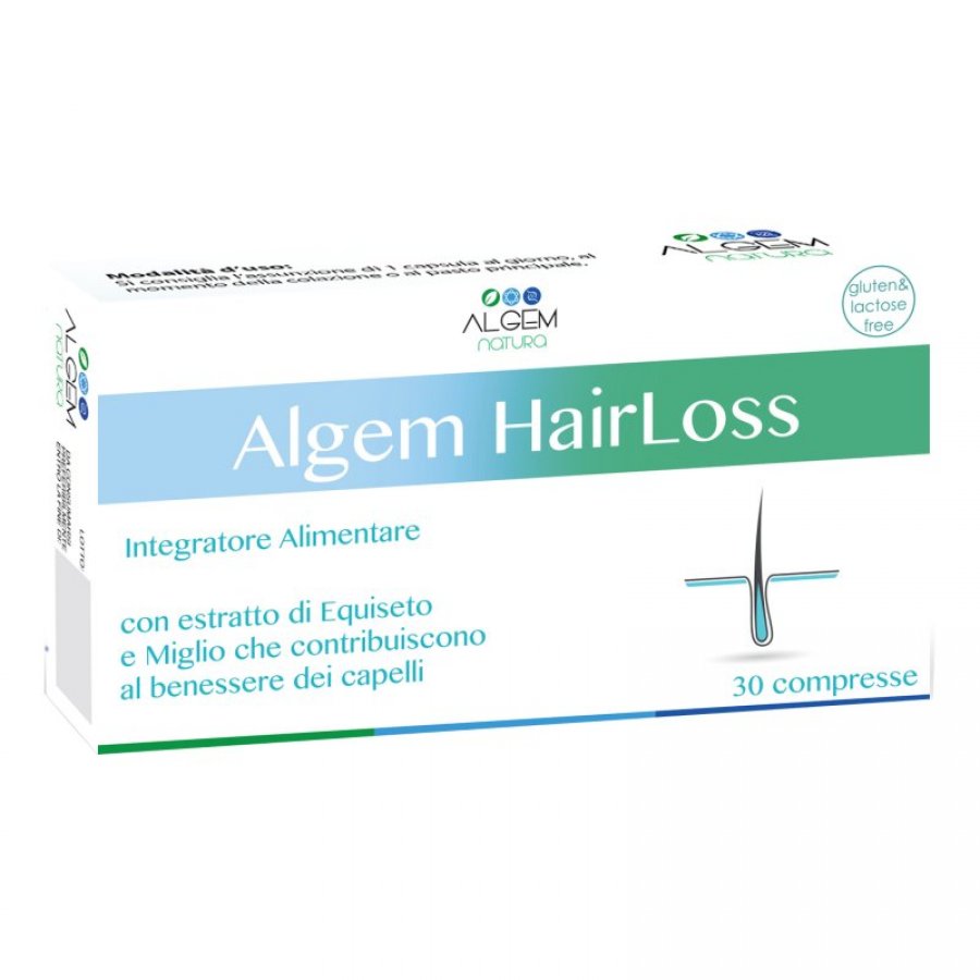 Algem Hairloss 30 Compresse - Integratore per la Cura dei Capelli e del Cuoio Capelluto