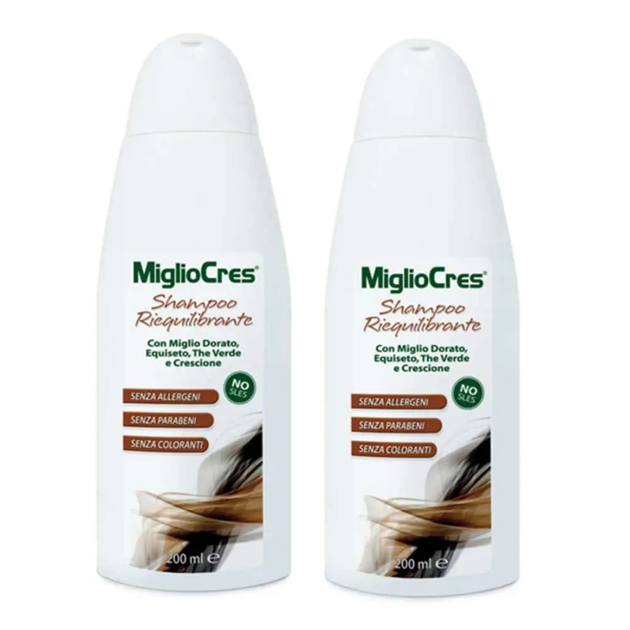 MiglioCres Shampoo Riequilibrante, 2 x 200 ml