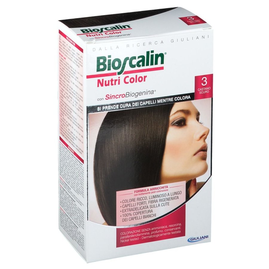 Bioscalin, Nutri Color 3 Castano Scuro, 1 kit completo