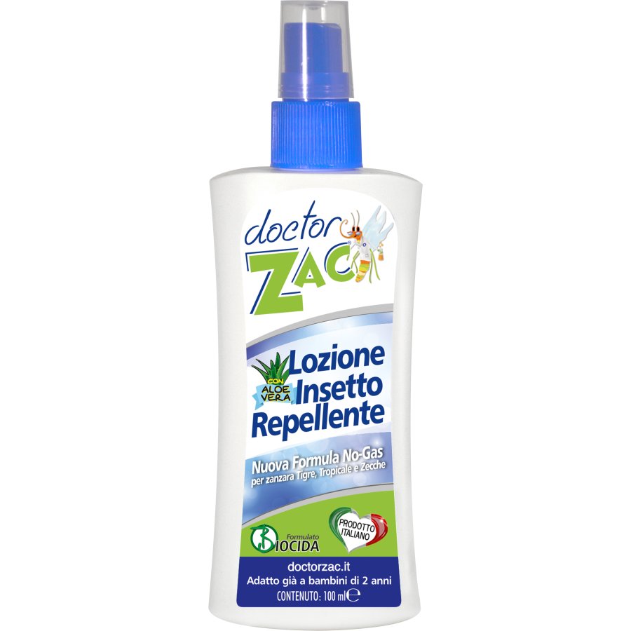 Doctor Zac, Lozione Insetto Repellente No Gas, 100 ml