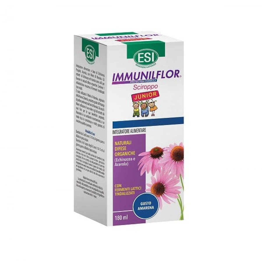 ESI Immunilflor Sciroppo Junior Echinacea 180ml - Immunostimolante Bambini, Miele di Manuka