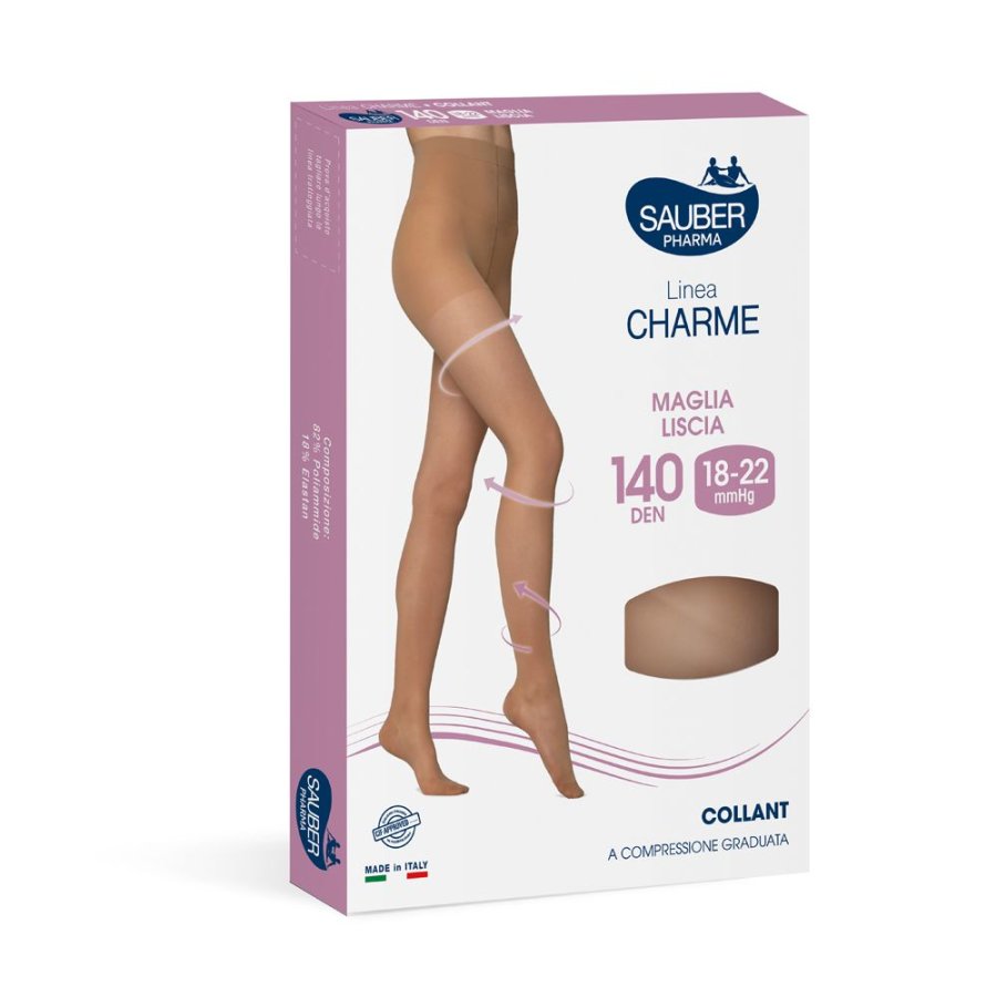 Sauber Charme 140 Den Collant Compressivi Beige Taglia 5, 1 pezzo