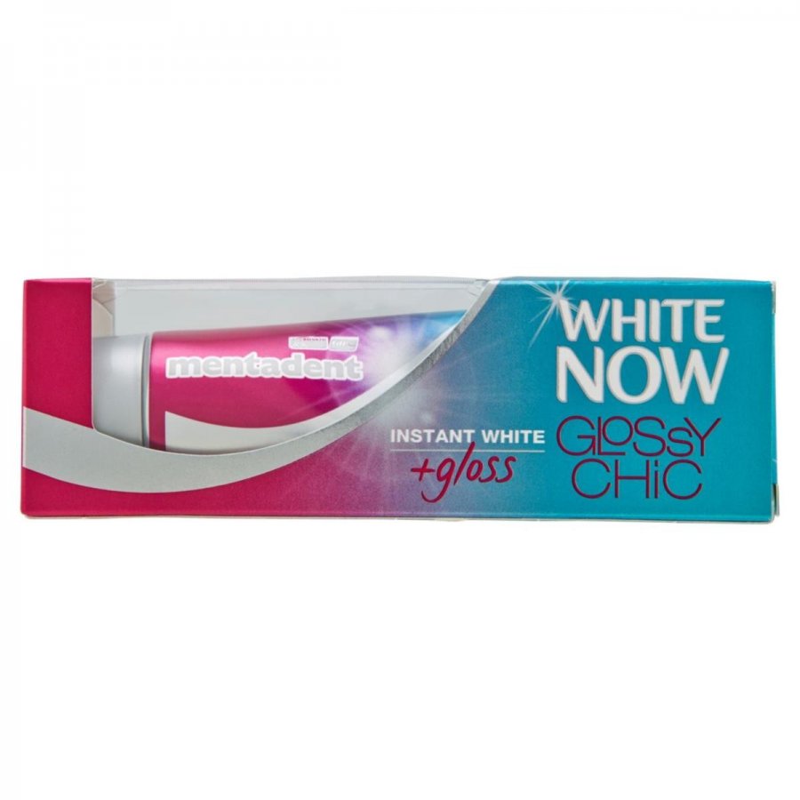 Mentadent White Now Glossy Chic Dentifricio - 50ml per Denti più Bianchi e Brillanti