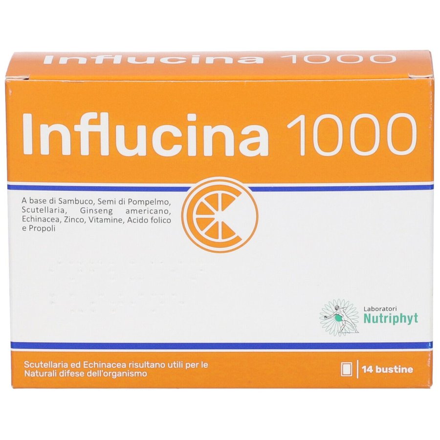 Influcina 1000 14 Bustine – Integratore per difese immunitarie, vie respiratorie ed energia