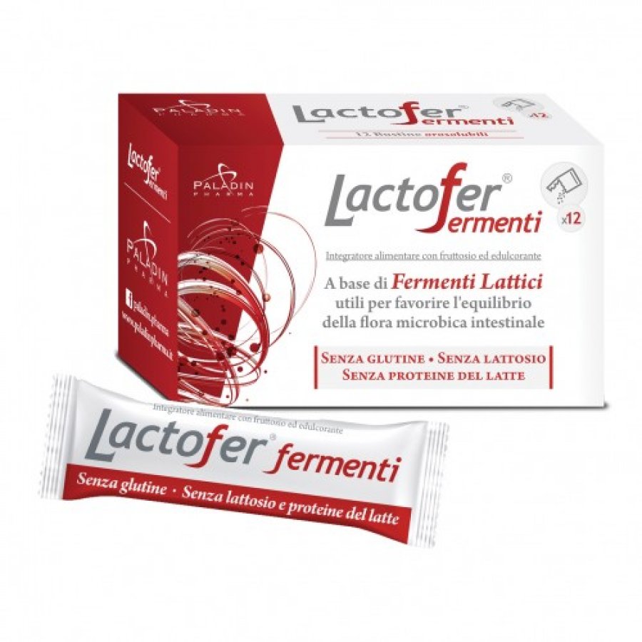 Lactofer Fermenti - 12 Buste - Integratore Alimentare per il Dismicrobismo Intestinale 