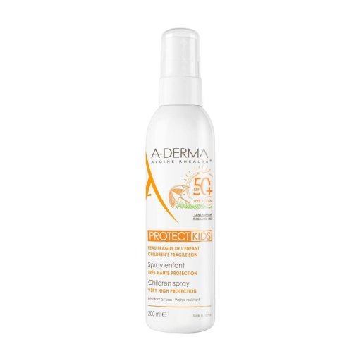 A-DERMA Protect Kids SPF50+ Spray Solare Bambino Protezione Molto Alta, 200 ml