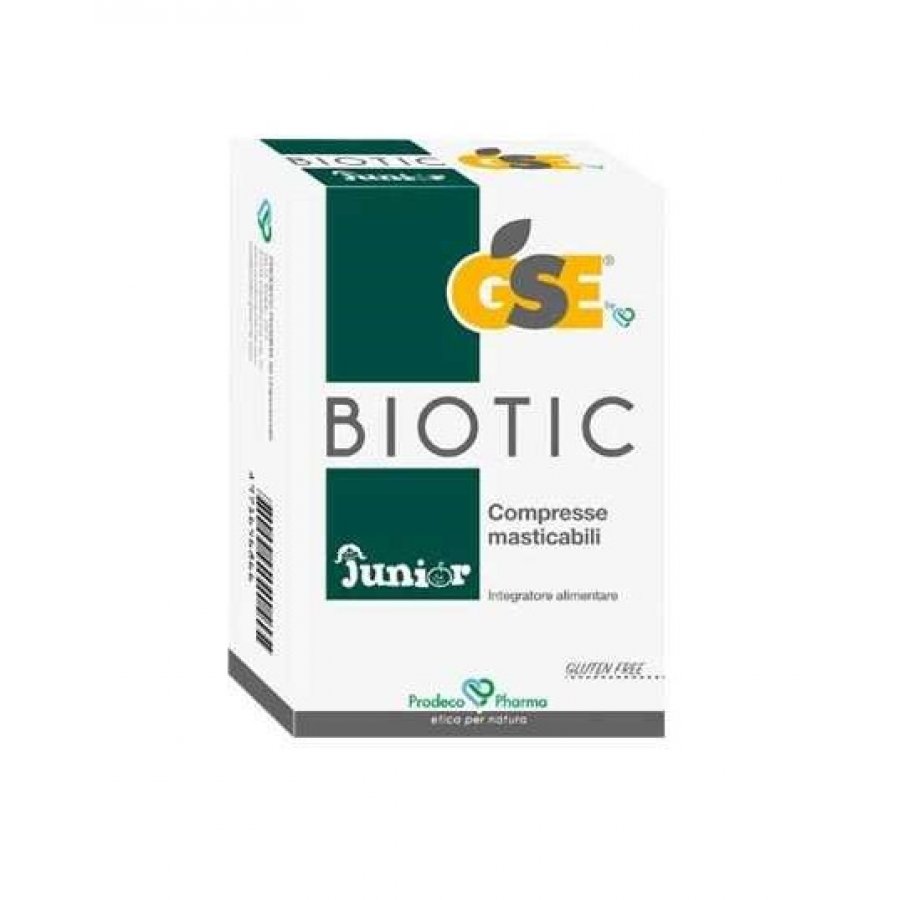 GSE Biotic Junior 24 Compresse Masticabili - Integratore con Estratto di Semi di Pompelmo, Rodiola, Noni ed Echinacea per il Benessere Immunitario dei Bambini