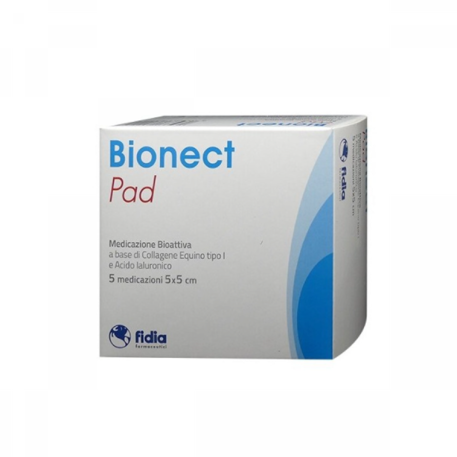 Bionect Pad - Medicazioni Bioattive 5x5cm, Confezione da 5 Pezzi