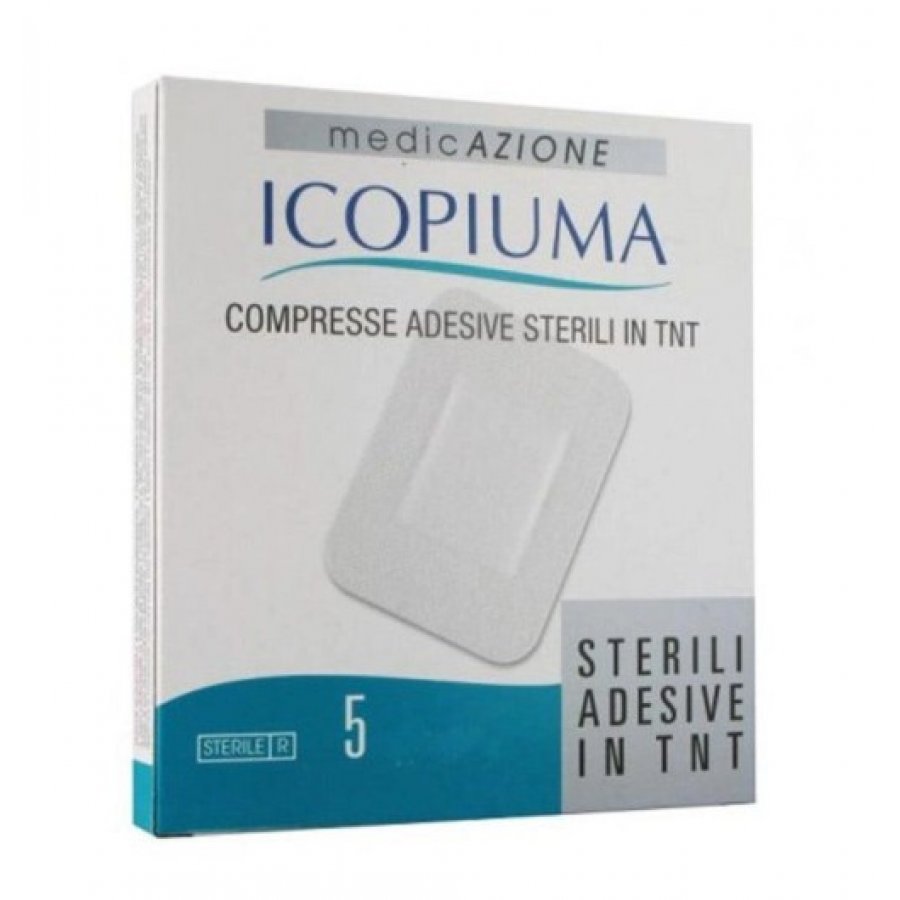 Icopiuma Compresse Adesive Sterili In Tessuto Non Tessuto 10x12,5cm 5 Pezzi - Compresse Adesive Sterili