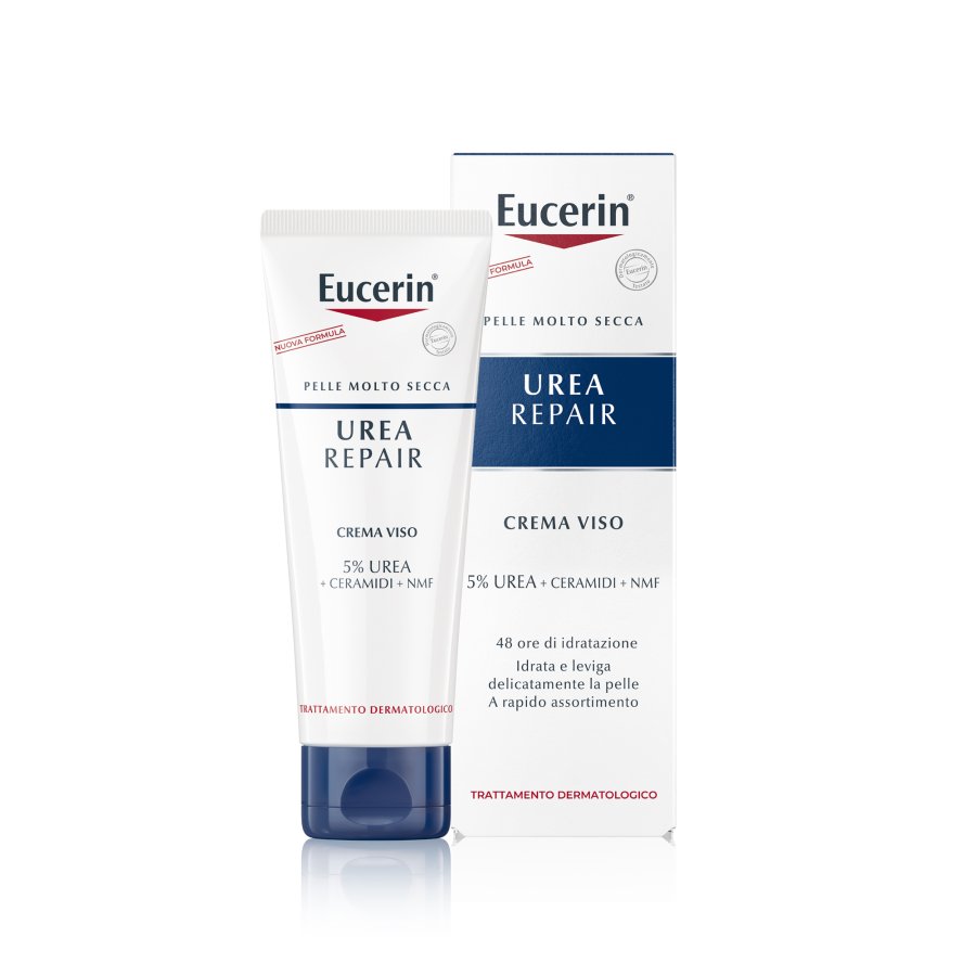 Eucerin Urea Repair 5% - Crema Viso Idratante e Levigante, 50ml
