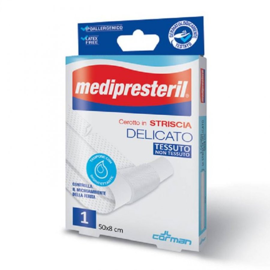 Medipresteril Cerotto in Striscia Delicato in TNT, 50x8cm - Protezione Ideale