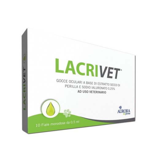Lacrivet Gocce Oculari Lubrificanti per Cani e Gatti 10 Flaconcini da 0,5ml - Idratazione e Benessere degli Occhi Animali