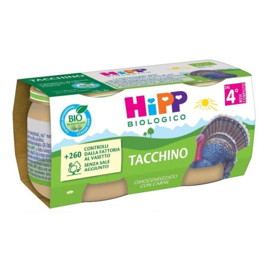 HiPP Biologico, Omogeneizzato di Tacchino, 2 x 80 g