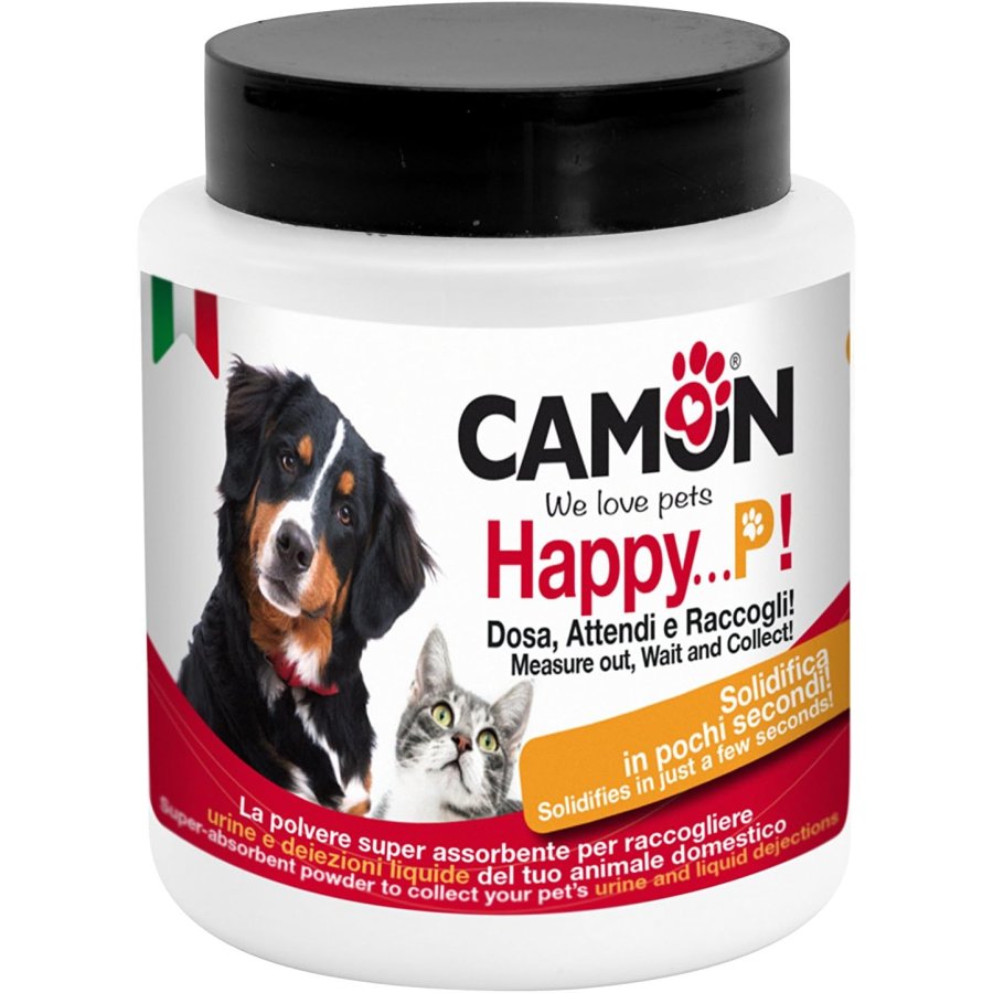 Camon, Happy P Polvere Super Assorbente per Urine Cani e Gatti, 100 g