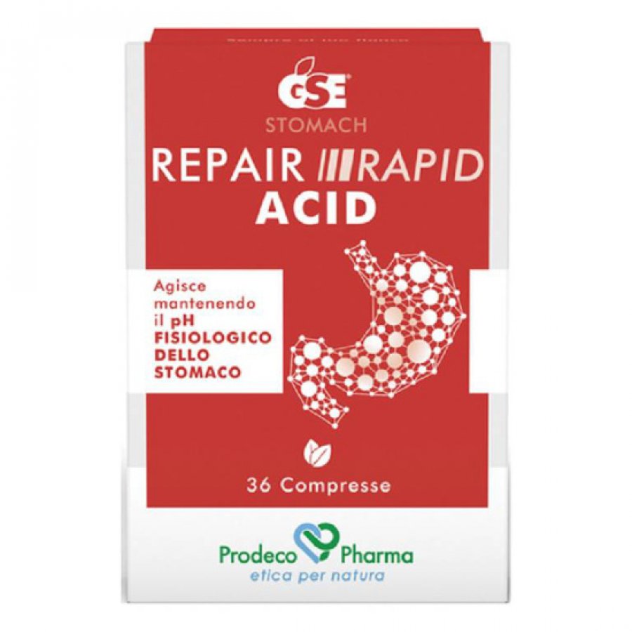 GSE Repair Rapid Acid 36 Compresse - Dispositivo Medico per Iperacidità, Bruciore Gastrico e Reflusso