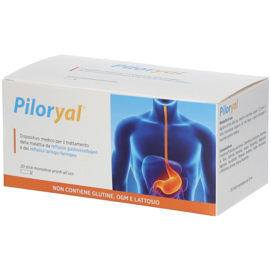 Piloryal 20 Stick Orali da 15 ml – Dispositivo medico per reflusso gastroesofageo e RLF
