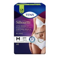 Tena Silhouette Blanc Taglia M 6 Pezzi - Mutandine Eleganti e Discrete per Incontinenza Urinaria