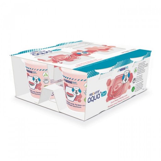 Nestlé Resource Aqua 3 in 1 Gusto Pesca 4x125g - Integratore Alimentare a Base di Acqua con Pesca