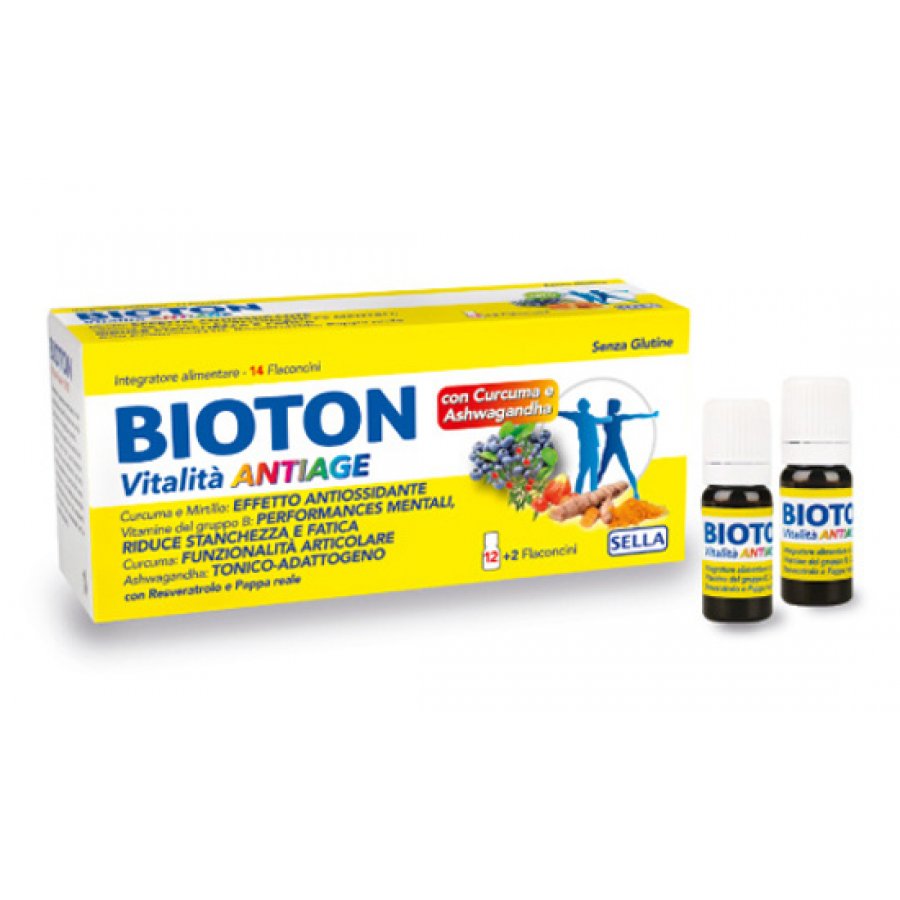 Bioton Vitalità Antiage 14 Flaconcini da 10ml - Integratore alimentare per energia e benessere