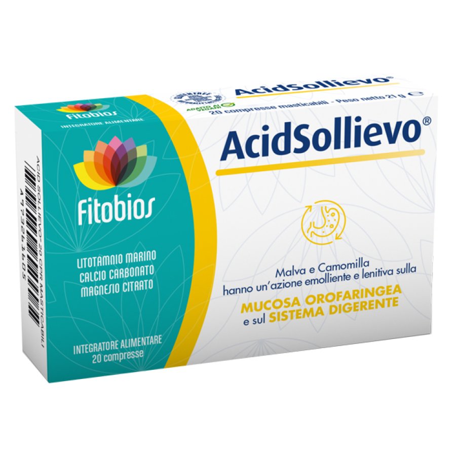 Fitobios Acid Sollievo Integratore Alimentare 20 Compresse Masticabili