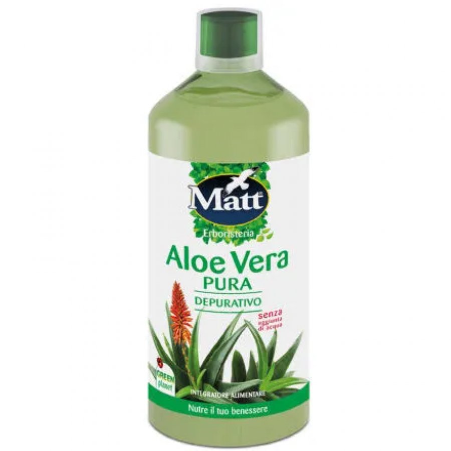 Matt Erboristeria Aloe Vera Pura Depurativa 500ml - Integratore Alimentare Depurativo