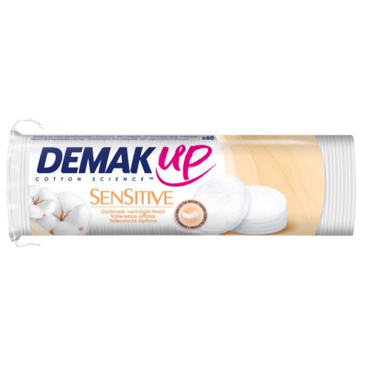 Demak Up - Sensitive Dischetti Cotone 60 Pezzi - Struccanti per Pelli Sensibili con Olio di Cotone