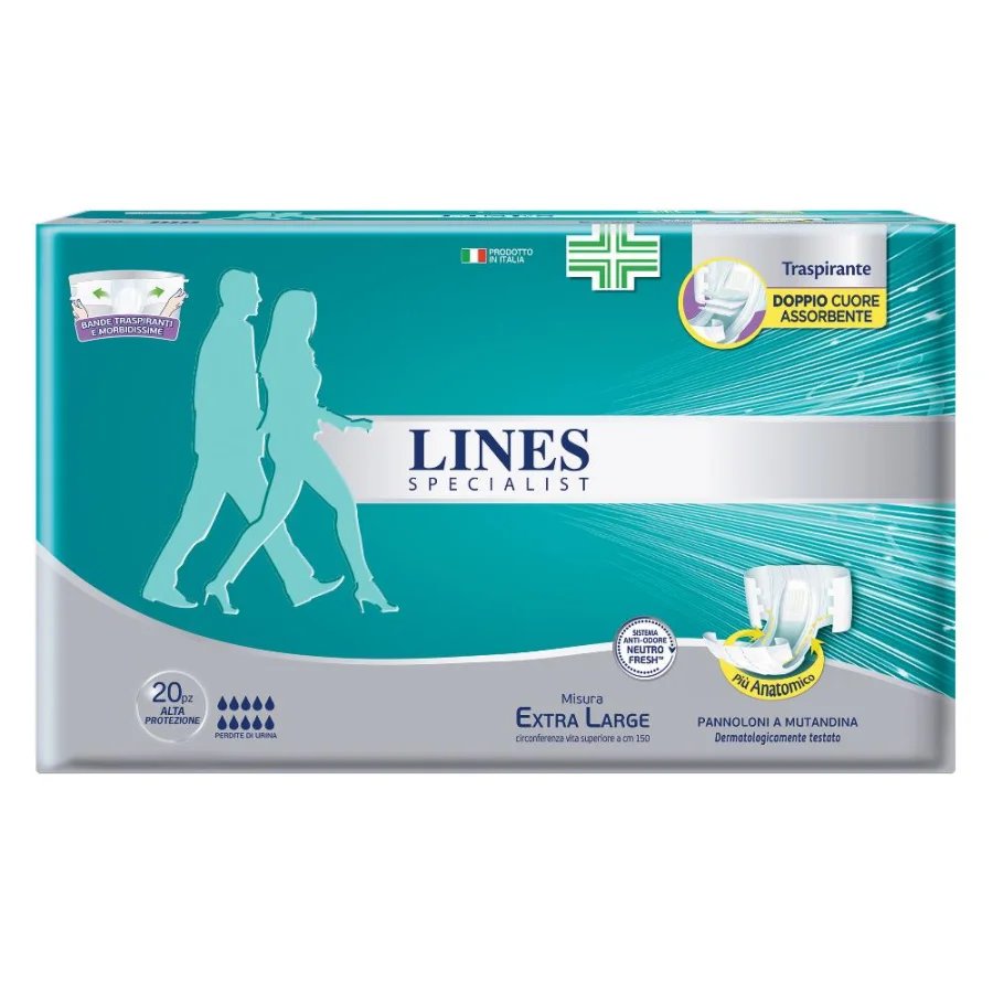 Lines Specialist Pannolone a Mutandina Alta Protezione Extra Grande, 20 pezzi