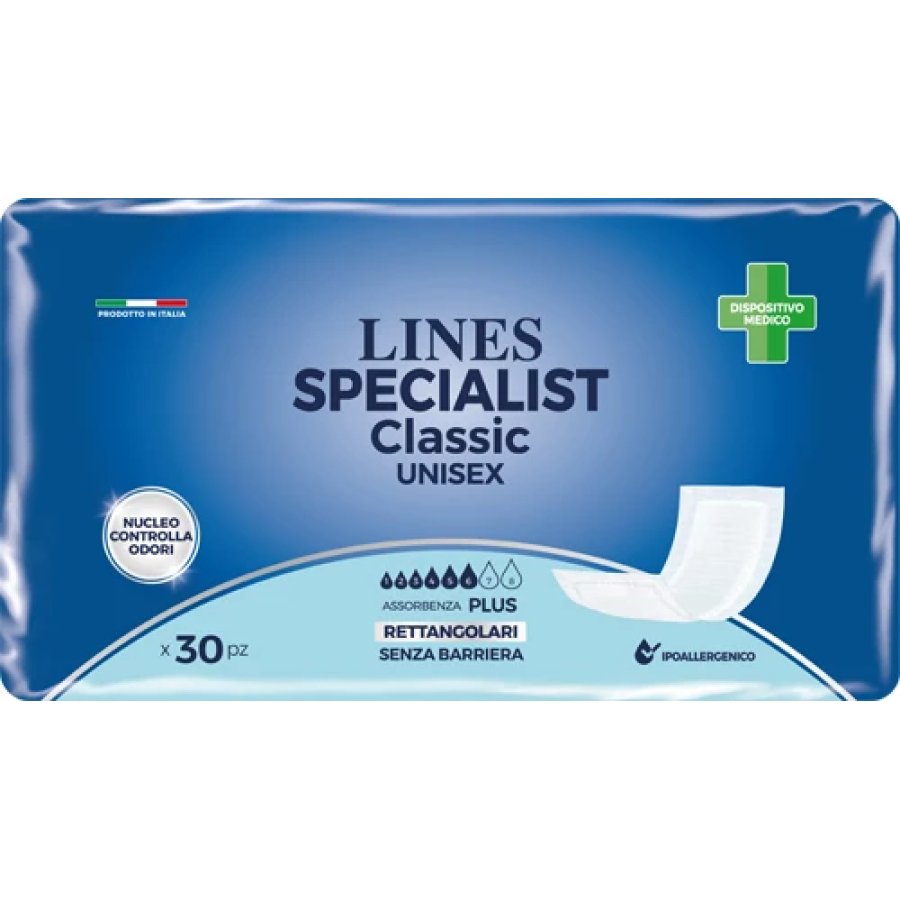 Lines Specialist Classic Pannolone Rettangolare  S/B, 30 Pezzi