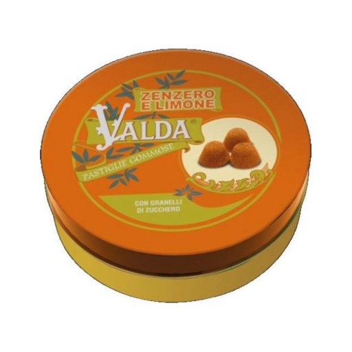 Valda - Pastiglie Gommose Gusto Zenzero e Limone 50g, Delizioso Rimedio per Gola e Bocca, Dolcemente Zuccherate