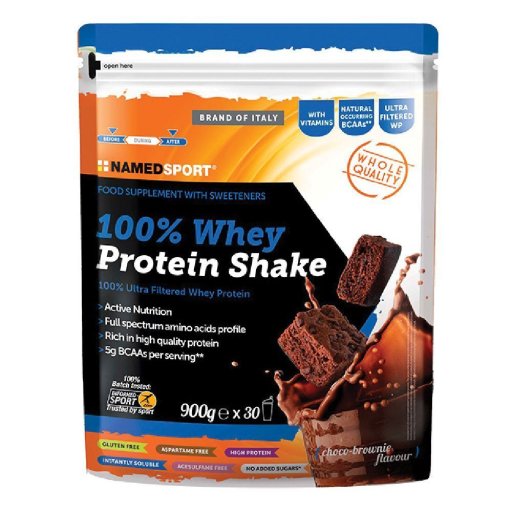 NamedSport, 100% Whey Protein Shake Choco Brownie, 900 g