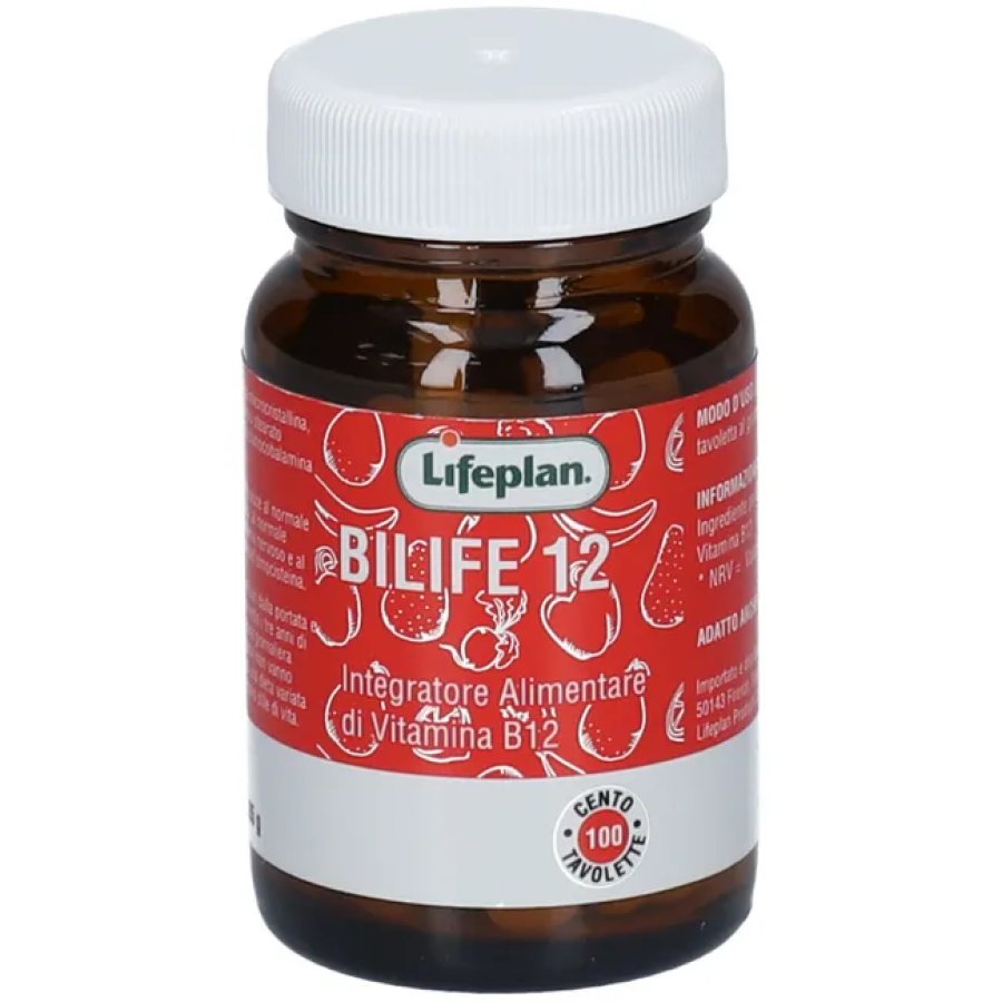 Lifeplan Bilife 12 2,5mcg 100 Tavolette - Integratore Alimentare di Vitamina B12