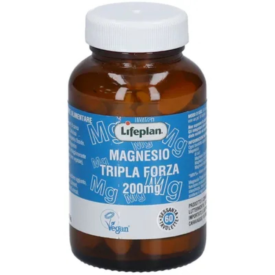 Lifeplan Magnesio Tripla Forza 60 Tavolette - Integratore Alimentare con Magnesio