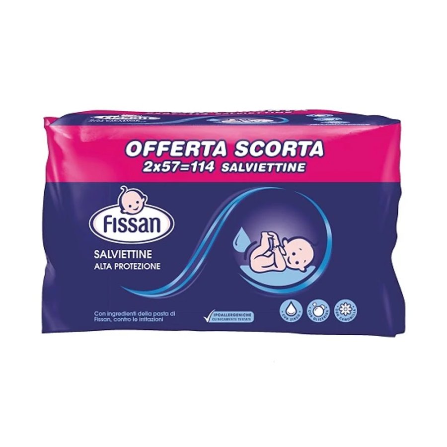 Fissan Salviettine Alta Protezione, 2 x 57 pezzi