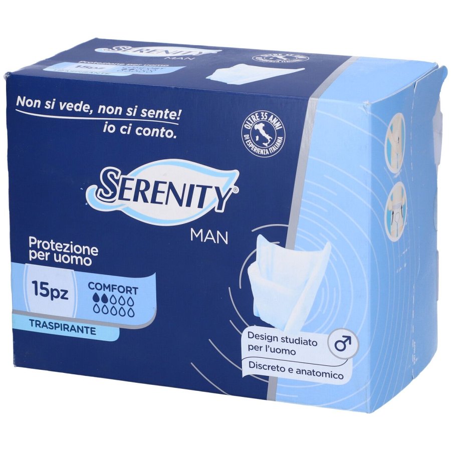 Serenity Light Man Comfort Pannolino Incontinenza Maschile, 15 Pezzi 