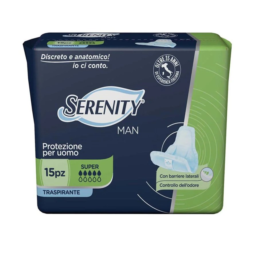Serenity Man, Assorbente per Uomo Assorbenza Super, 15 assorbenti