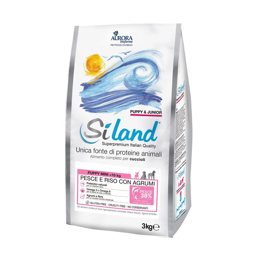 Siland Cane Puppy Mini Crocchette Pesce, 3 Kg 