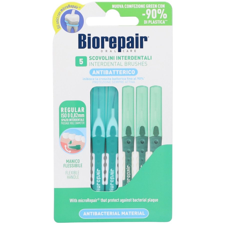 Biorepair Scovolini Interdentali Protezione Antibatterica, 5 Pezzi Biorepair Scovolini Interdentali Protezione Antibatterica, 5 Pezzi