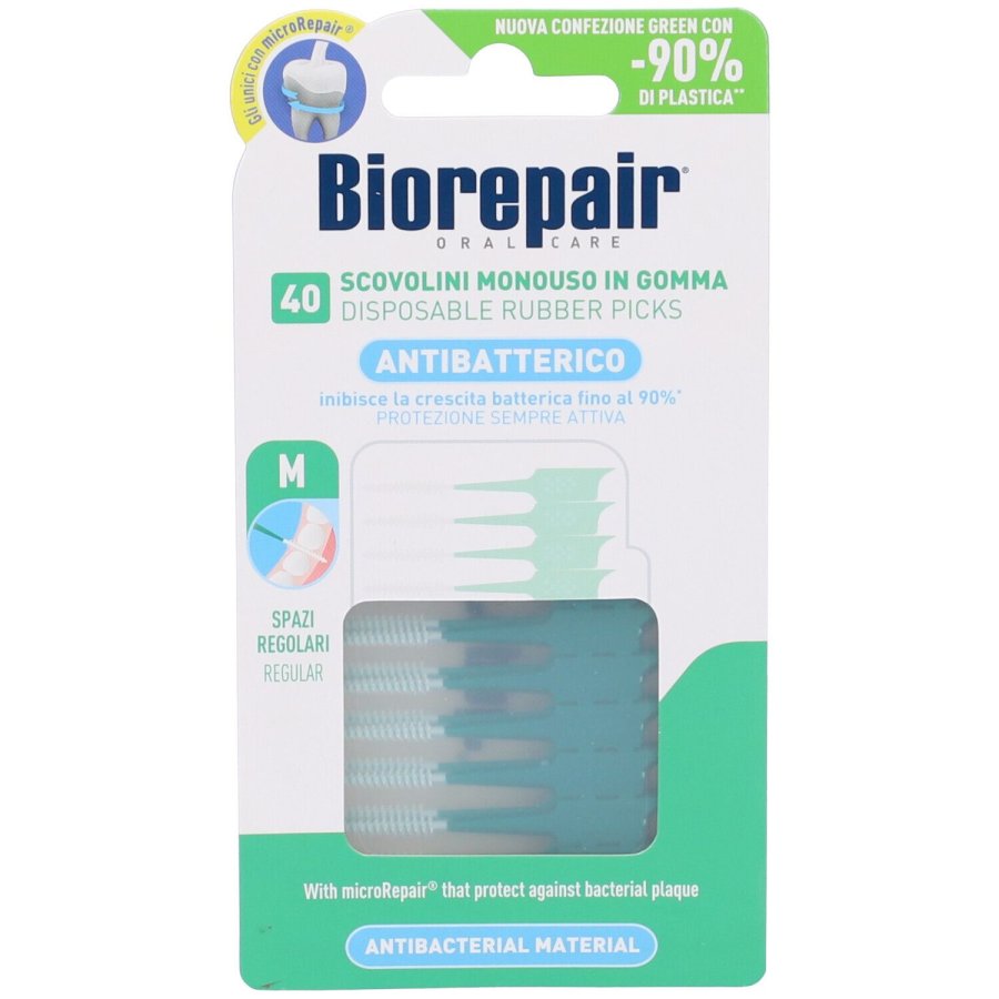 Biorepair Scovolini Antibatterici In Gomma Regular, 40 Pezzi Biorepair Scovolini Antibatterici In Gomma Regular, 40 Pezzi