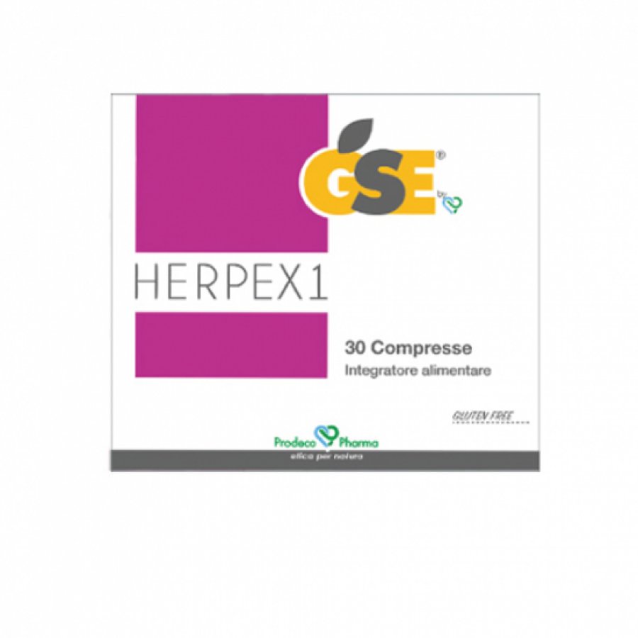GSE Herpex 1 30 Compresse - Integratore Vegano con Estratti di Semi di Pompelmo, Uncaria e Alga Dulse