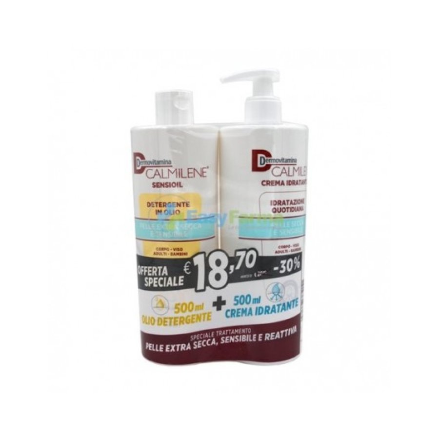 Dermovitamina Calmilene SensiOil Olio Detergente 500ml + Crema Idratante 500ml