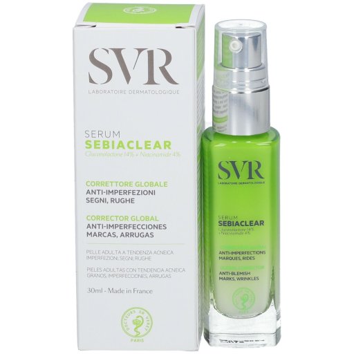 SVR Sebiaclear - Sérum Fluido Correttore Globale Anti-Imperfezioni e Rughe, 30ml