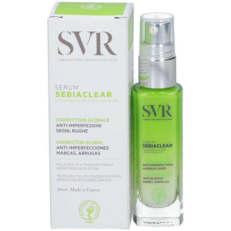 SVR Sebiaclear - Sérum Fluido Correttore Globale Anti-Imperfezioni e Rughe, 30ml