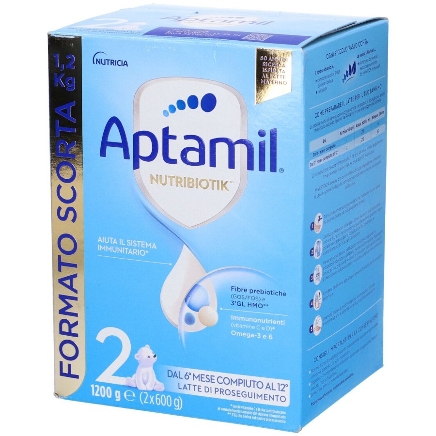 Aptamil 2 Latte di Proseguimento in Polvere, 1200 g