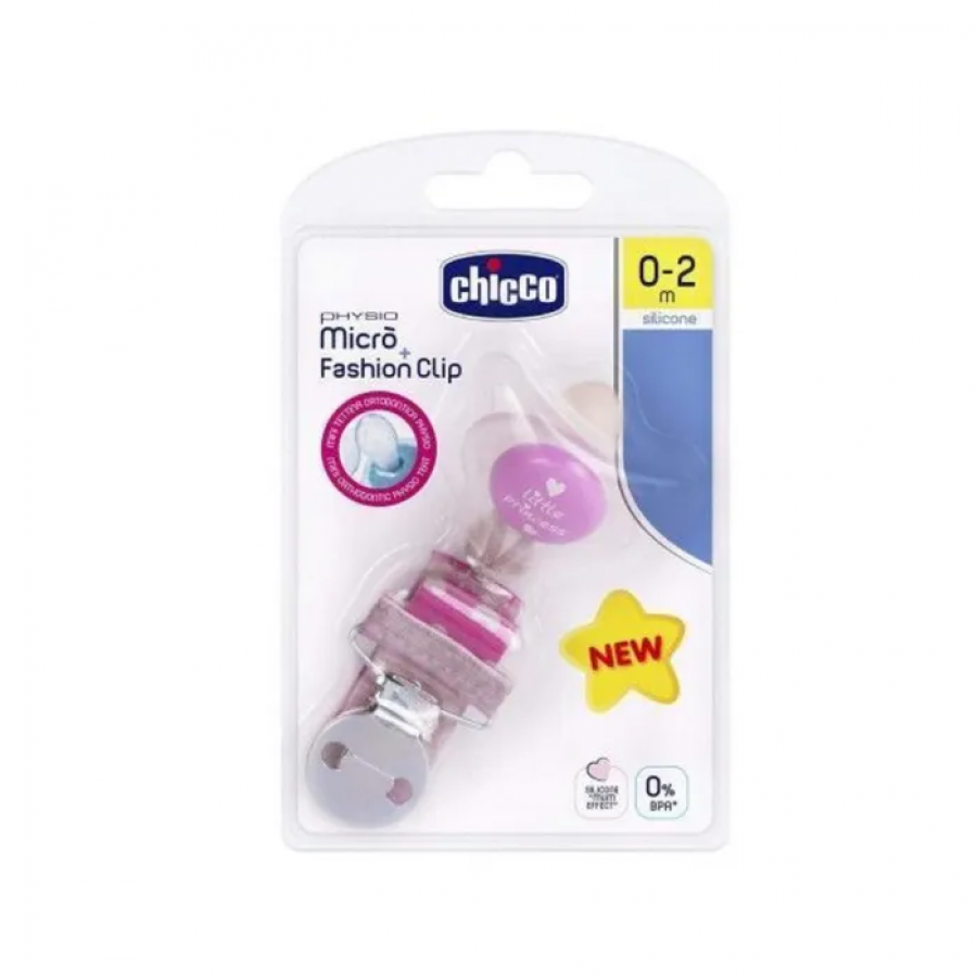 Chicco Succhietto Micrò + Clip Girl 0-2M Silicone