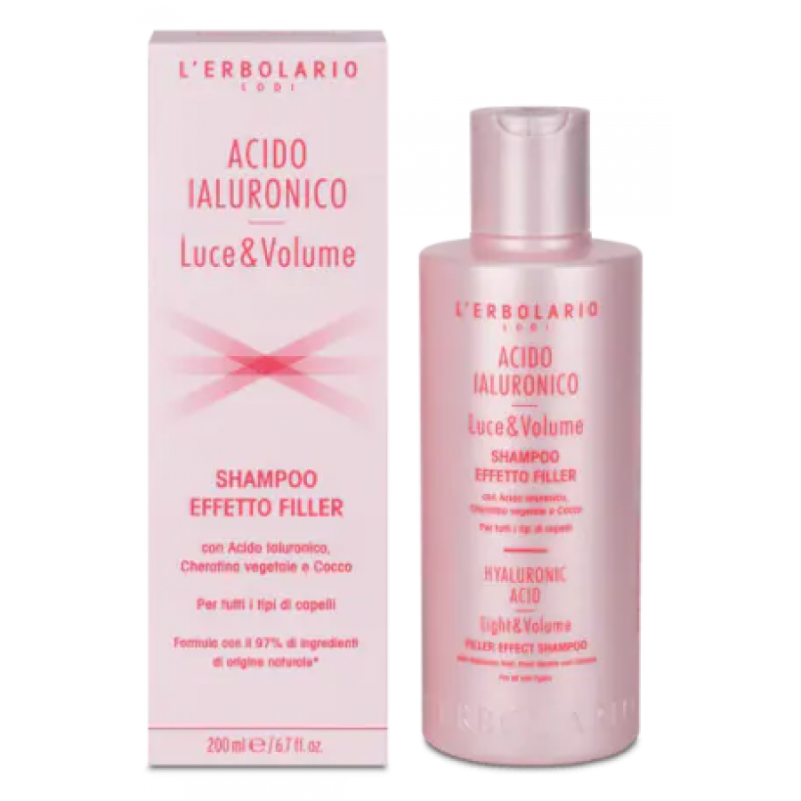 L'Erbolario Shampoo Effetto Filler Acido Ialuronico Luce e Volume 200ml