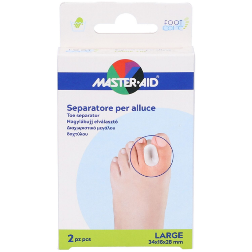Master Aid Separatore Dita Alluce Gel, Large, 2 Pezzi – Protezione, Sollievo, Prevenzione Dita Sovrapposte