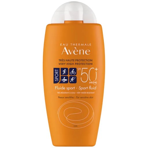 Eau Thermale Avène Protezione Solare Molto Alta Fluido Sport SPF 50+ 100ml - Ideale per Attività Sportive Intense