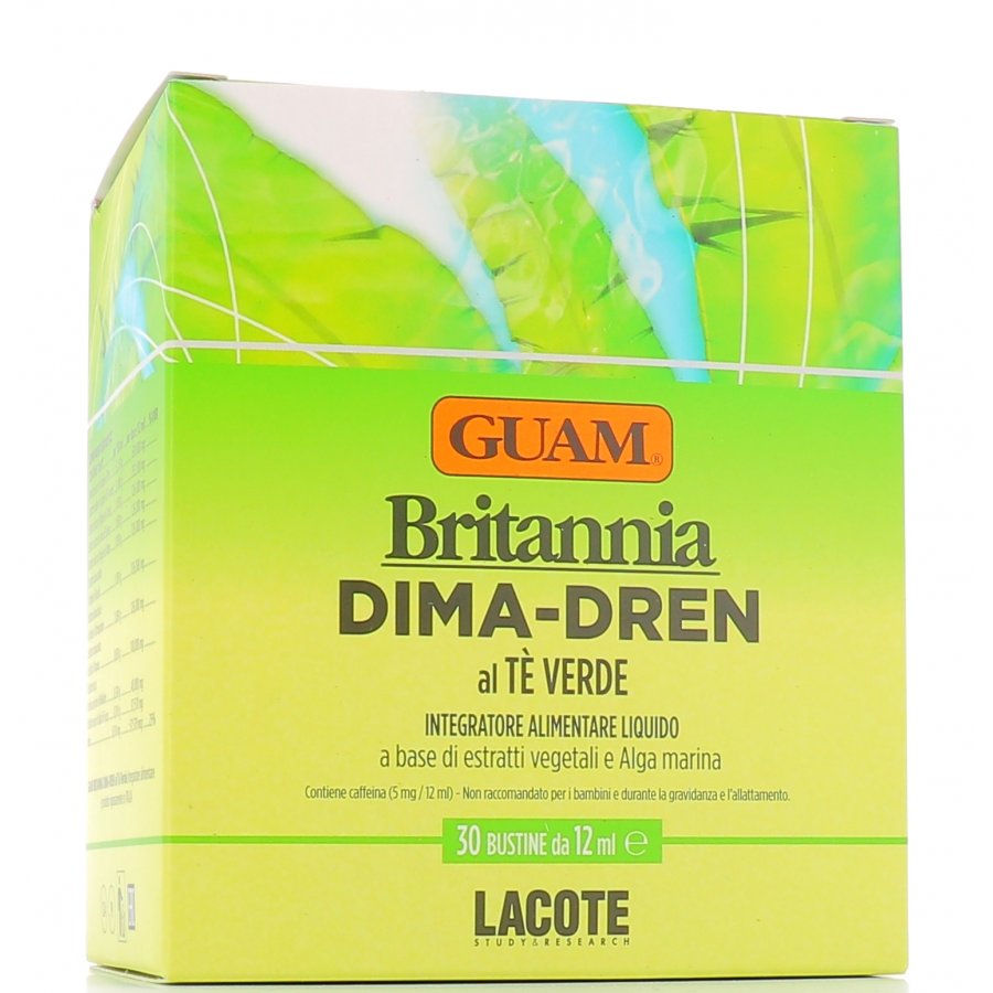 Guam - Britannia Dima Dren Plus al Tè Verde 30 Bustine da 12ml | Integratore per il dimagrimento