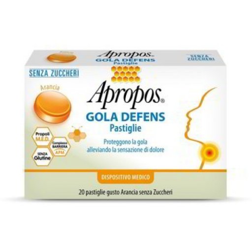 Apropos Gola Defens 20 Pastiglie Arancia Senza Zucchero - Pastiglie Protettive per la Gola